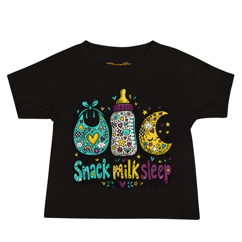 Exact Words Snack Milk Sleep With A Gentle Max Doodles Baby T Shirt alternate view