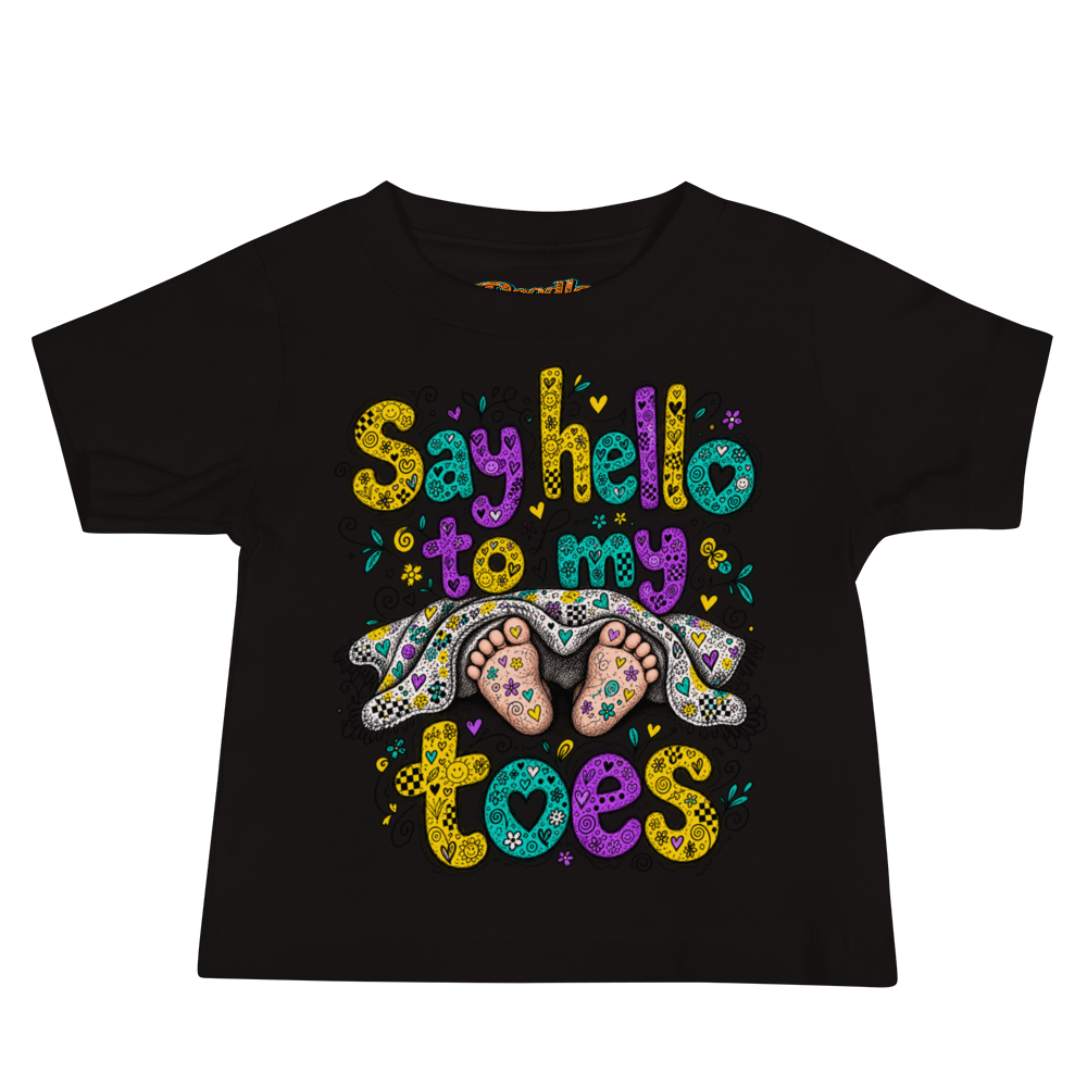 Exact Words Say Hello To My Toes With Max Doodles Baby T Shirt alternate view