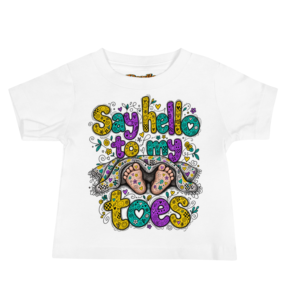 Exact Words Say Hello To My Toes With Max Doodles Baby T Shirt