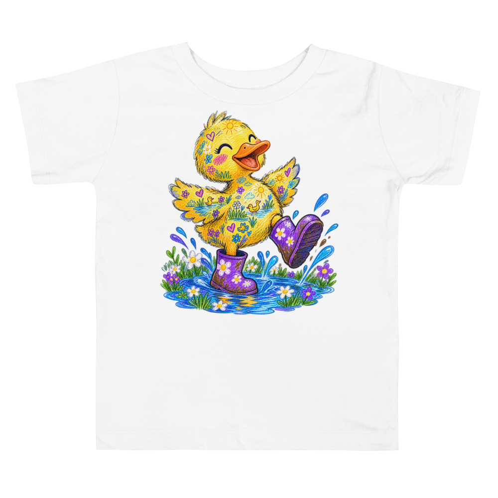 Duck In Oversized Wellies Toddler T Shirt