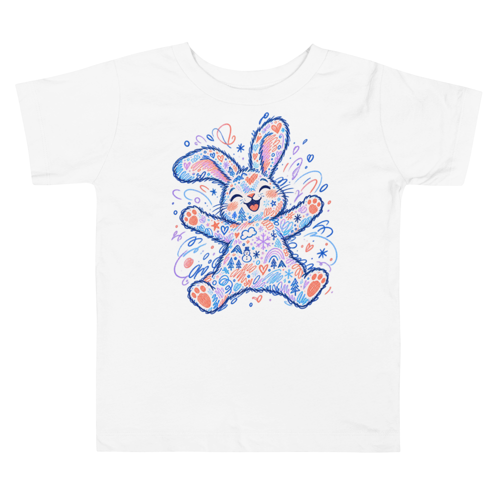 A Rabbit Making A Joyful Snow Angel Toddler T Shirt in White
