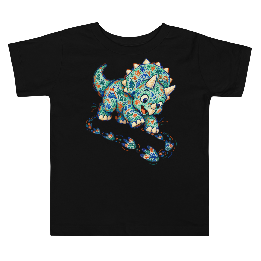 A Baby Triceratops Chasing Its Own Looping Toddler T Shirt alternate view