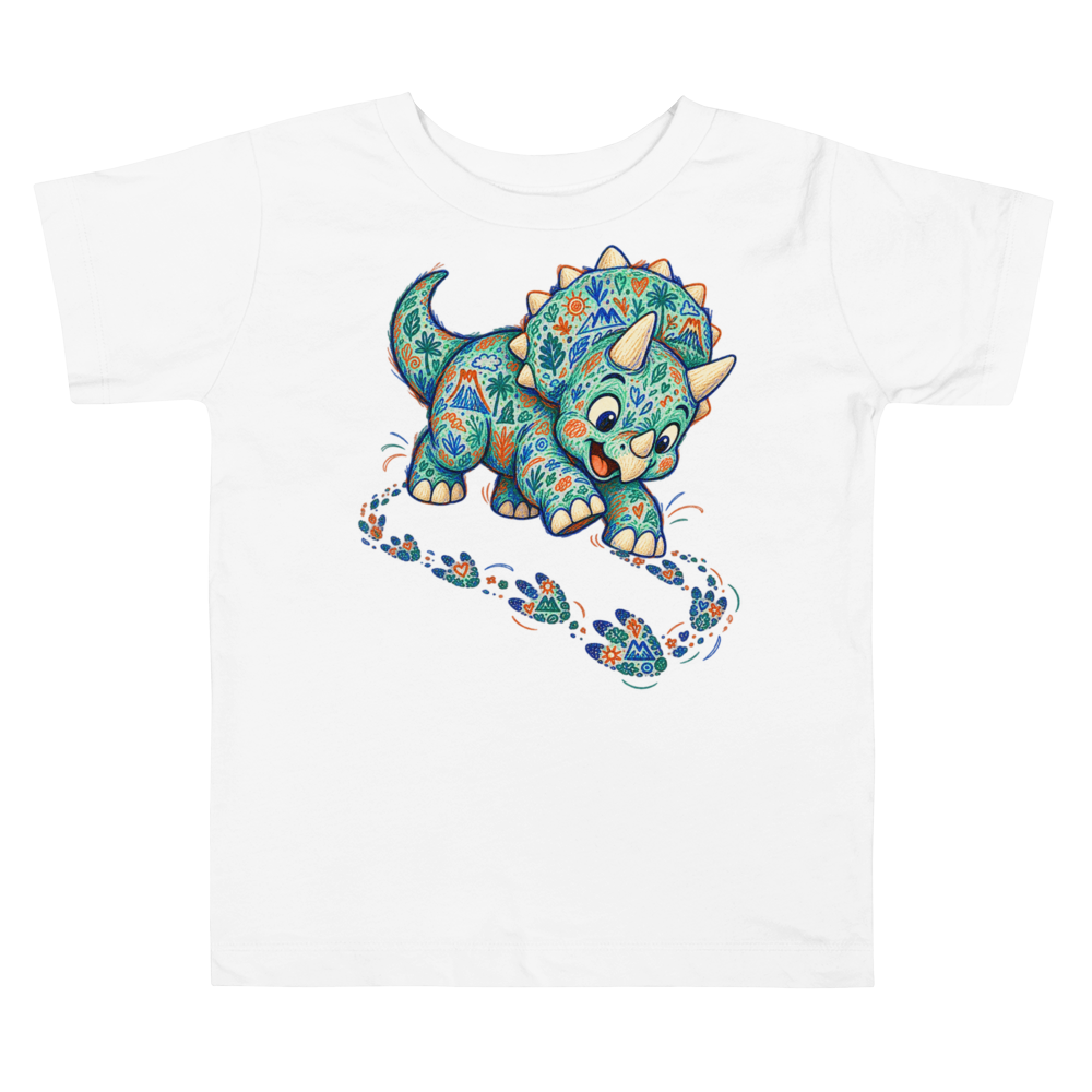 A Baby Triceratops Chasing Its Own Looping Toddler T Shirt