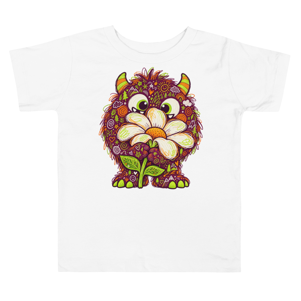 A Friendly Round Monster Hiding Behind A Toddler T Shirt