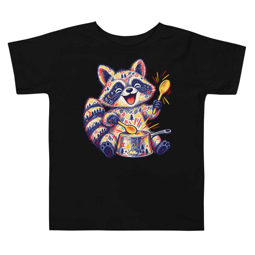 A Raccoon Pretending A Saucepan Is A Toddler T Shirt alternate view