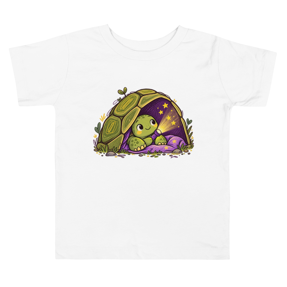 A Turtle Using Its Shell As A Pretend Toddler T Shirt