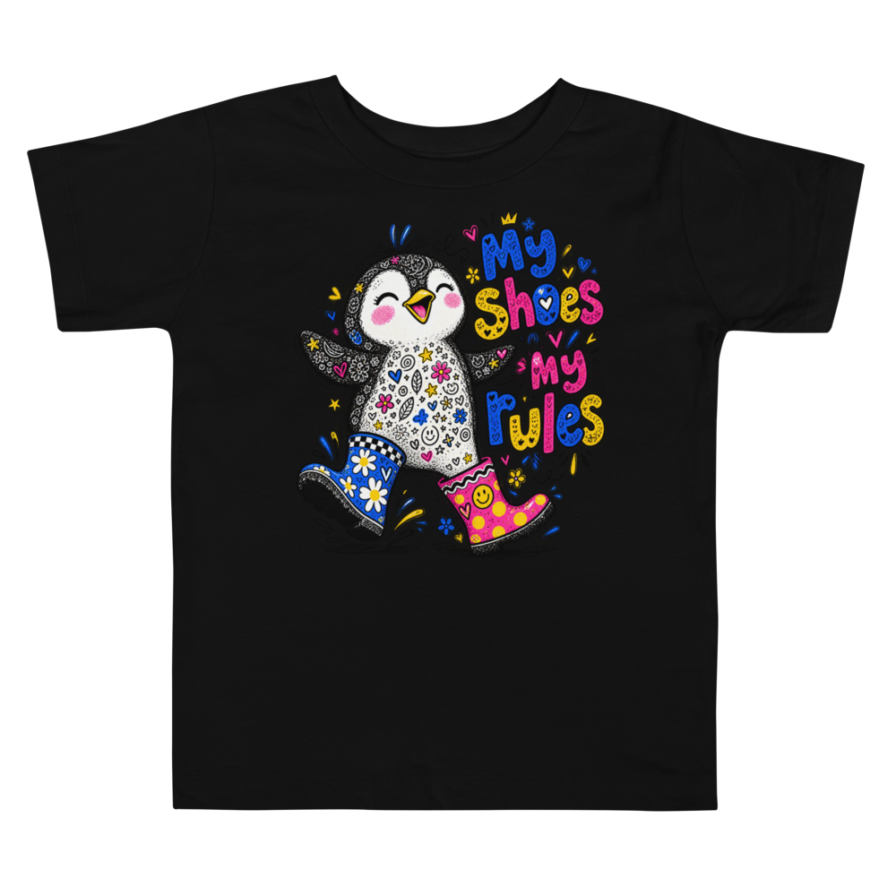Exact Words My Shoes My Rules A Penguin Max Doodles Toddler T Shirt alternate view