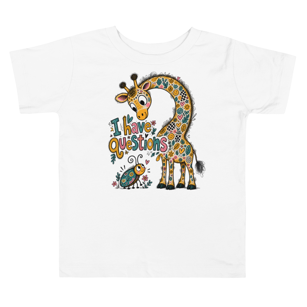 Exact Words I Have Questions A Giraffe Bends Max Doodles Toddler T Shirt