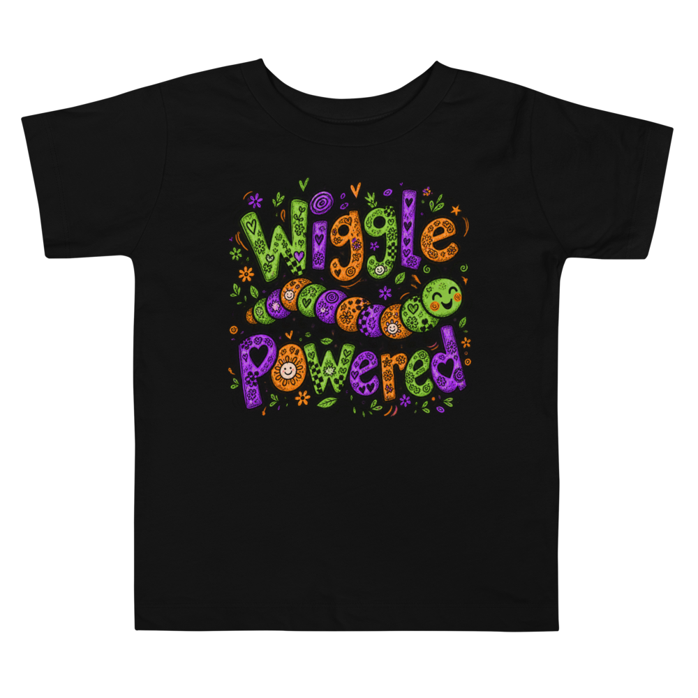 Exact Words Wiggle Powered A Caterpillar Moves Through Max Doodles Toddler T Shirt alternate view