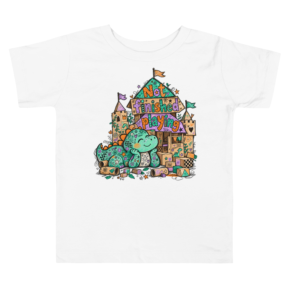 Exact Words Not Finished Playing A Dinosaur Rests Max Doodles Toddler T Shirt