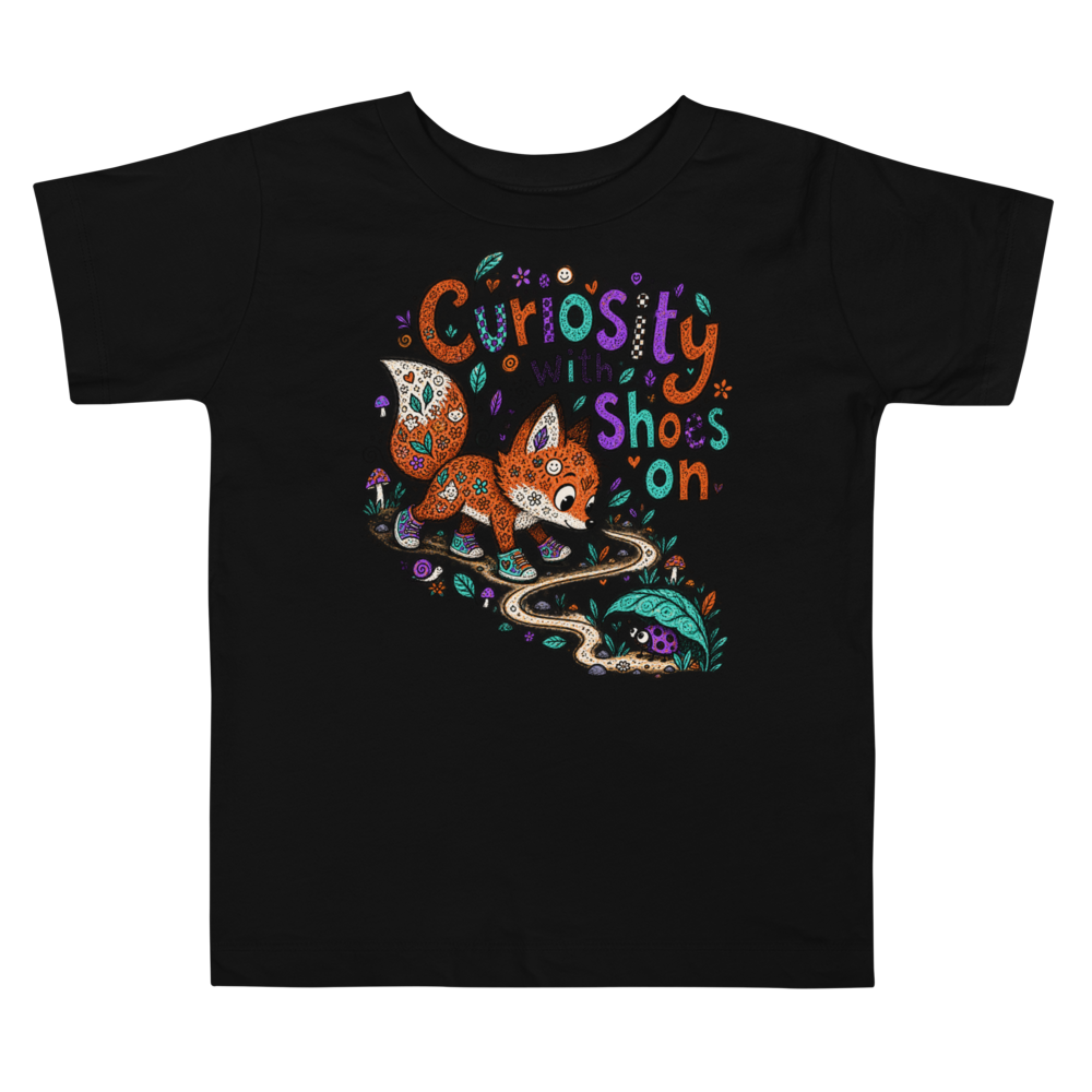 Exact Words Curiosity With Shoes On A Fox Max Doodles Toddler T Shirt alternate view