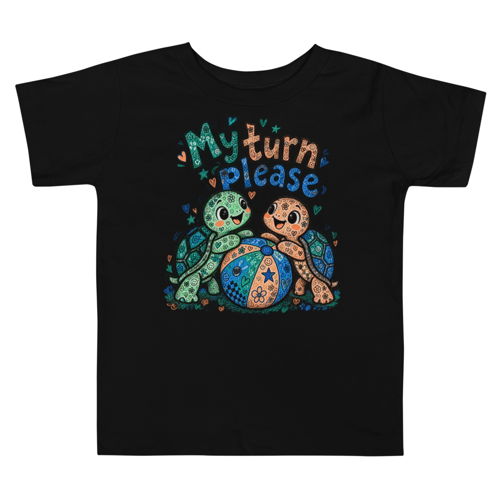 Exact Words My Turn Please Two Friendly Turtles Max Doodles Toddler T Shirt alternate view