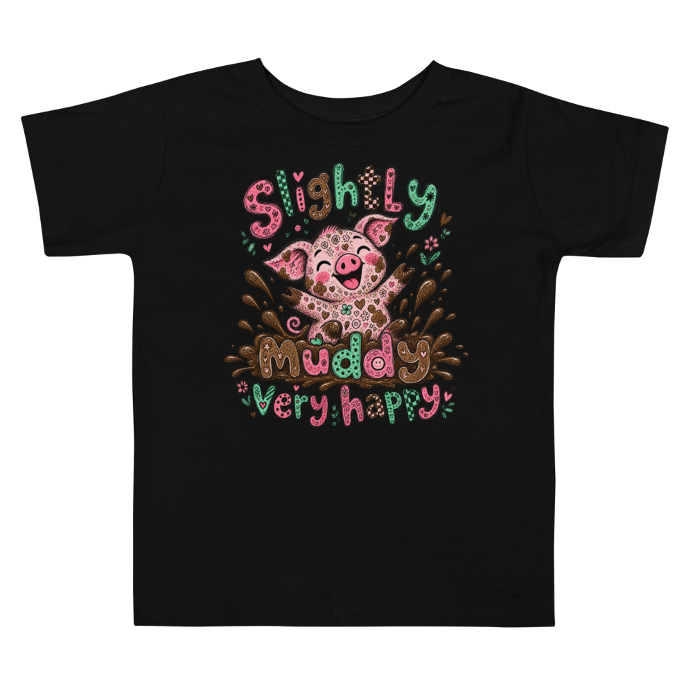 Exact Words Slightly Muddy Very Happy A Piglet Max Doodles Toddler T Shirt alternate view