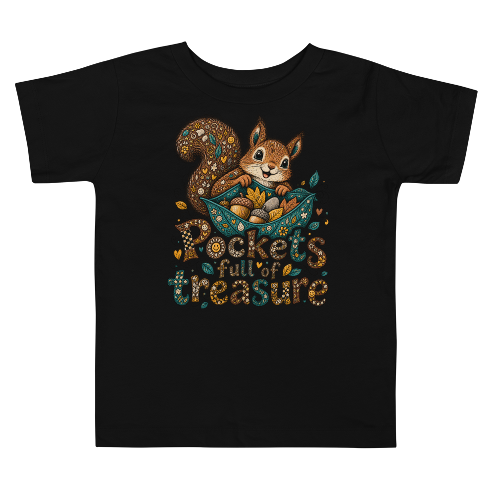 Exact Words Pockets Full Of Treasure A Squirrel Max Doodles Toddler T Shirt alternate view