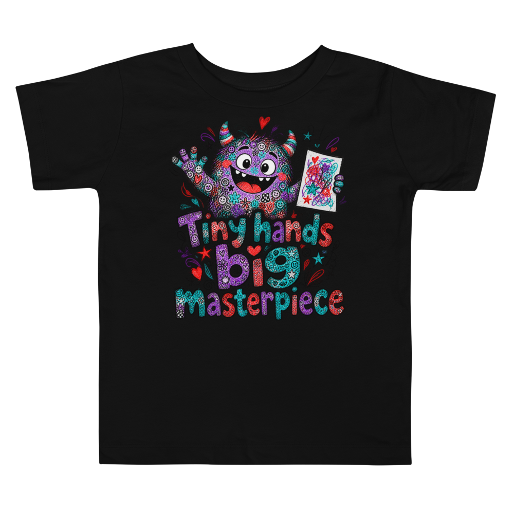 Exact Words Tiny Hands Big Masterpiece A Round Max Doodles Toddler T Shirt alternate view