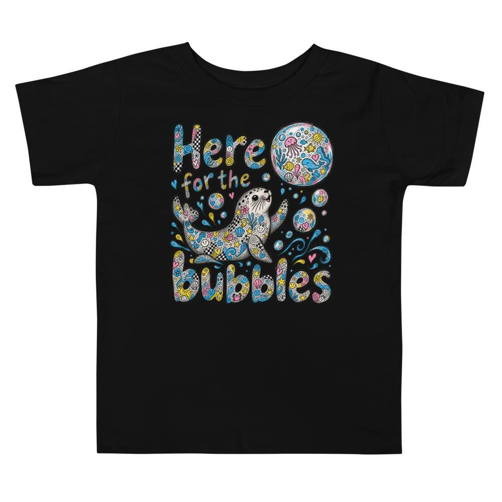Exact Words Here For The Bubbles A Seal Max Doodles Toddler T Shirt alternate view