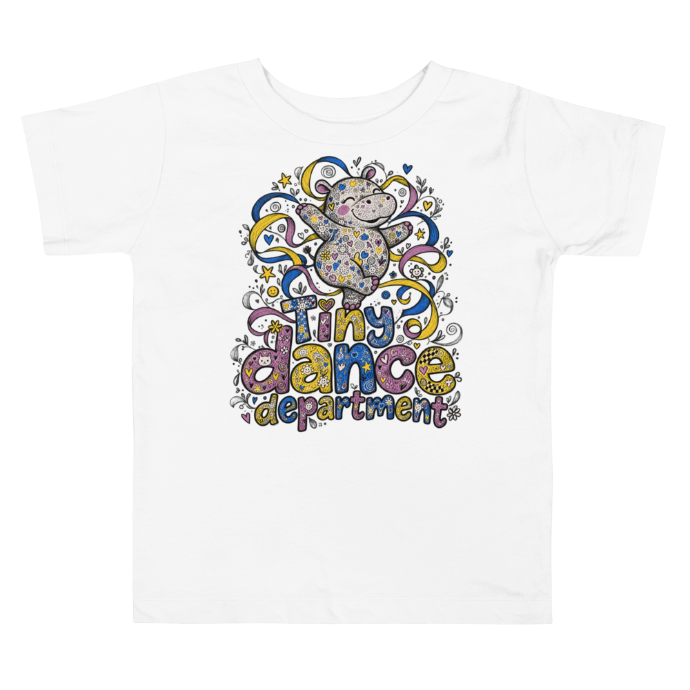 Exact Words Tiny Dance Department A Hippo Dances Max Doodles Toddler T Shirt in White