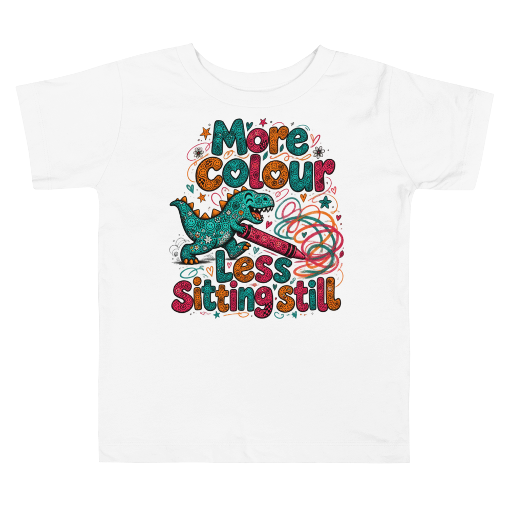 Exact Words More Colour Less Sitting Still A Max Doodles Toddler T Shirt in White