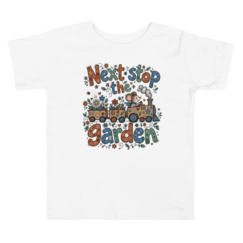 Exact Words Next Stop The Garden A Mouse Max Doodles Toddler T Shirt in White