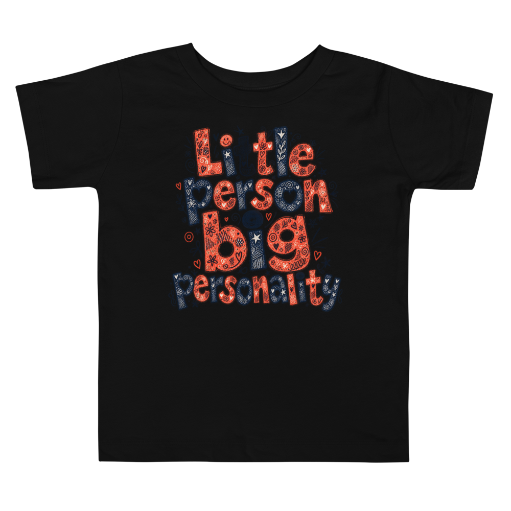 Exact Words Little Person Big Personality Large Uneven Max Doodles Toddler T Shirt alternate view