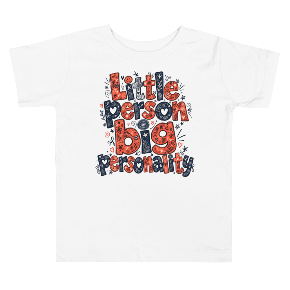 Exact Words Little Person Big Personality Large Uneven Max Doodles Toddler T Shirt