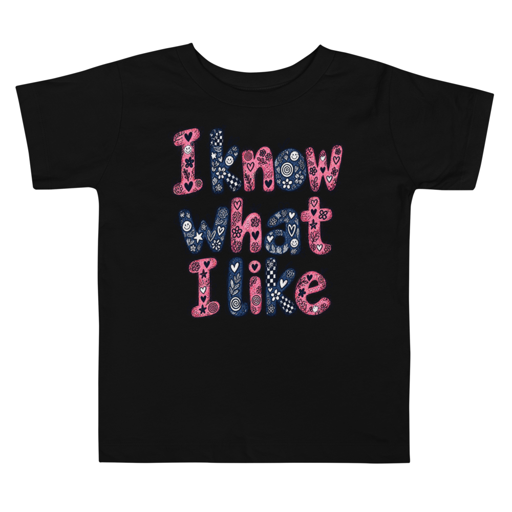 Exact Words I Know What I Like Confident Max Doodles Toddler T Shirt alternate view