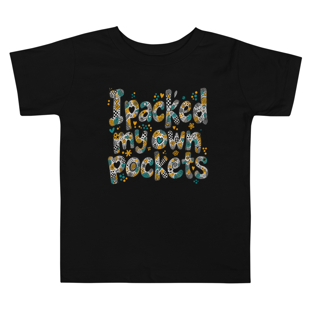 Exact Words I Packed My Own Pockets Compact Max Doodles Toddler T Shirt alternate view