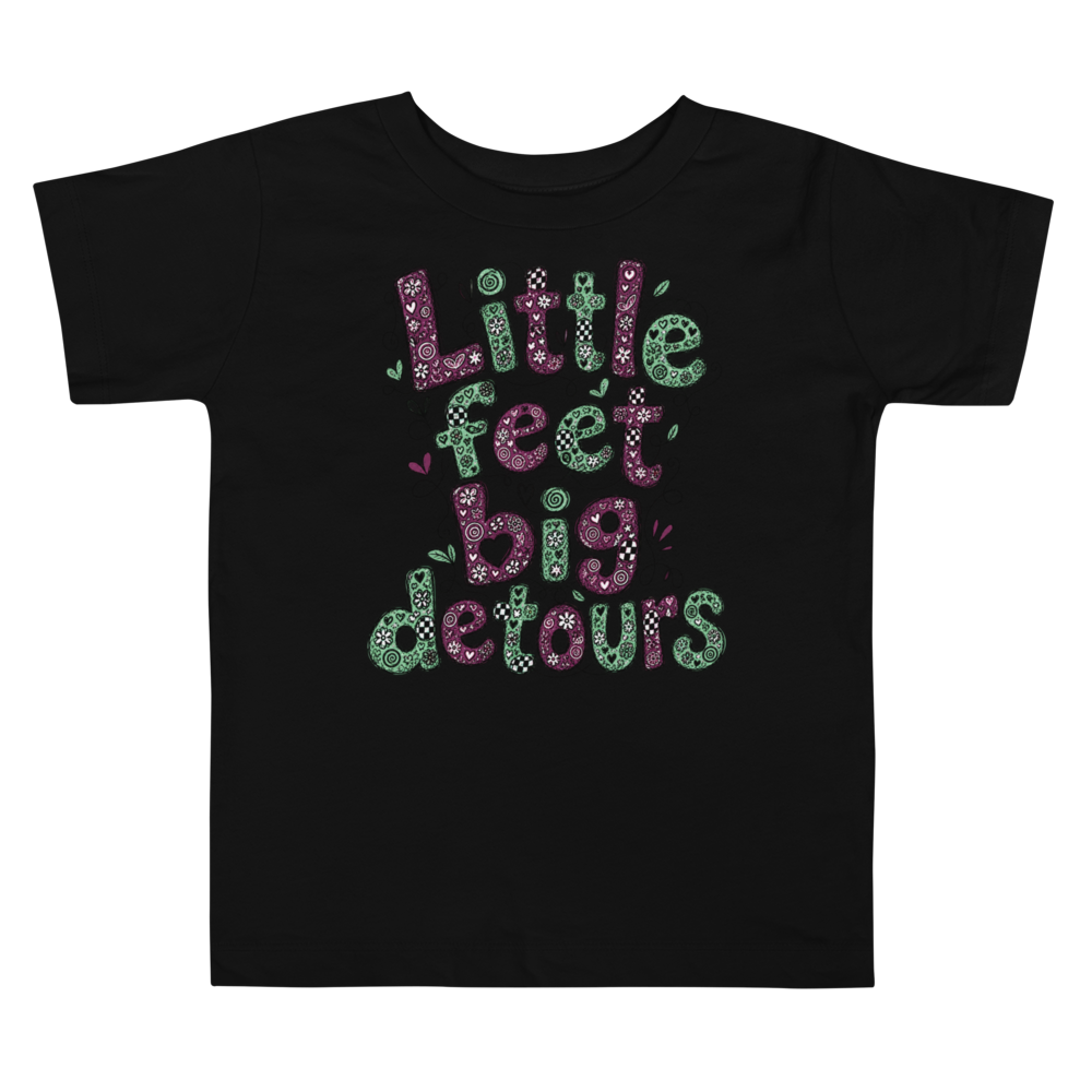 Exact Words Little Feet Big Detours Readable Words Max Doodles Toddler T Shirt alternate view