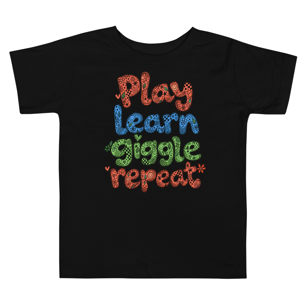Exact Words Play Learn Giggle Repeat Four Distinct Max Doodles Toddler T Shirt alternate view