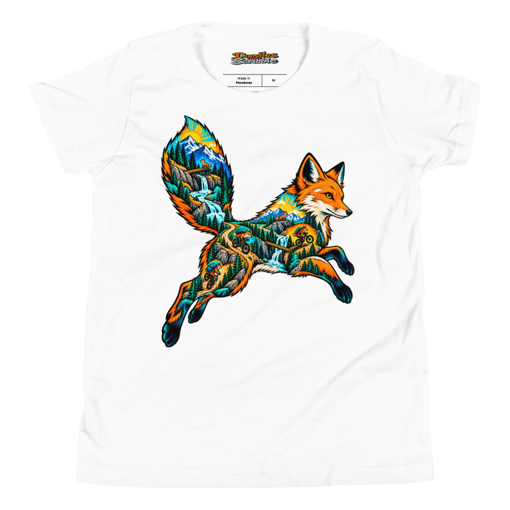 Fox Forest Trails Youth T Shirt in White