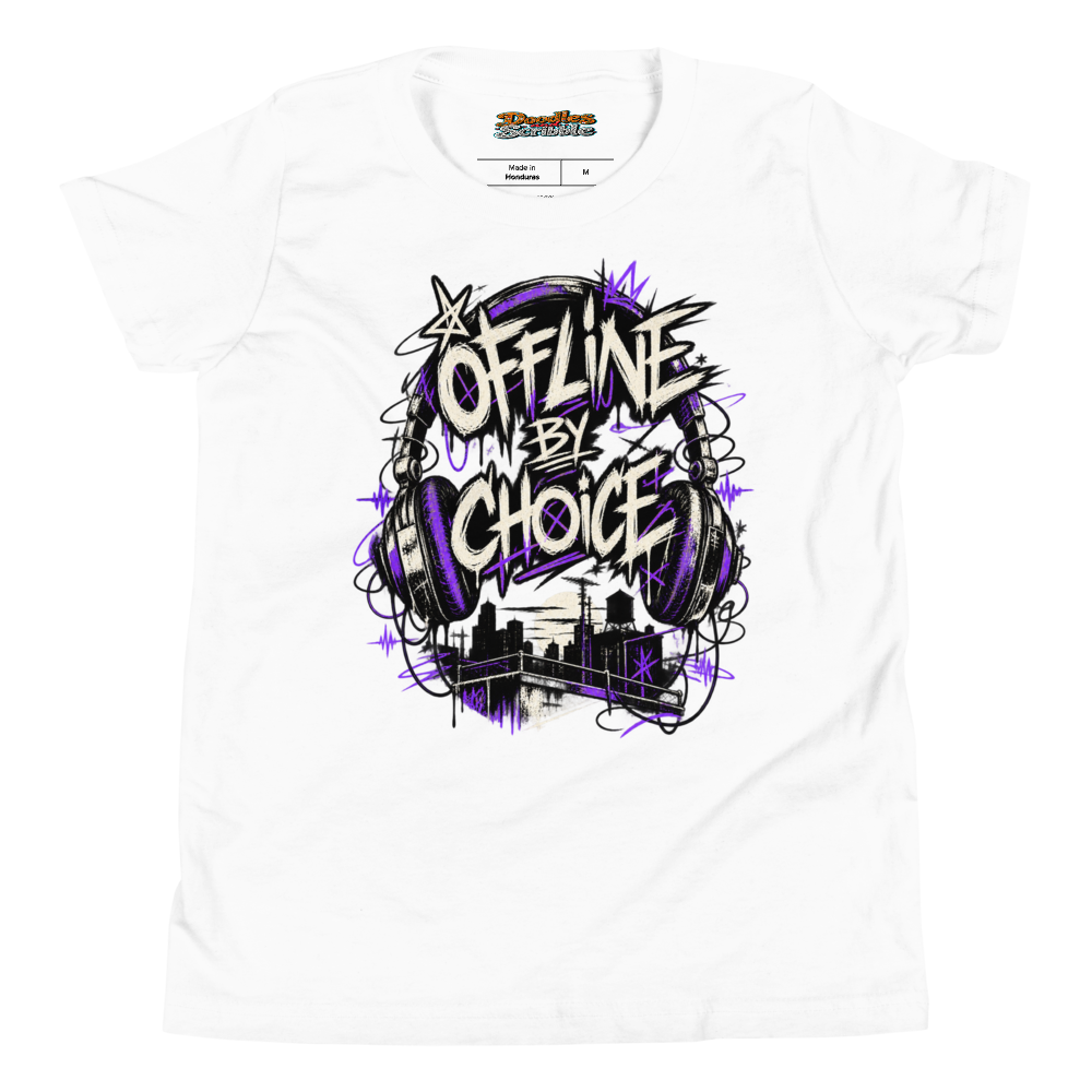 Offline By Choice Youth T Shirt in White