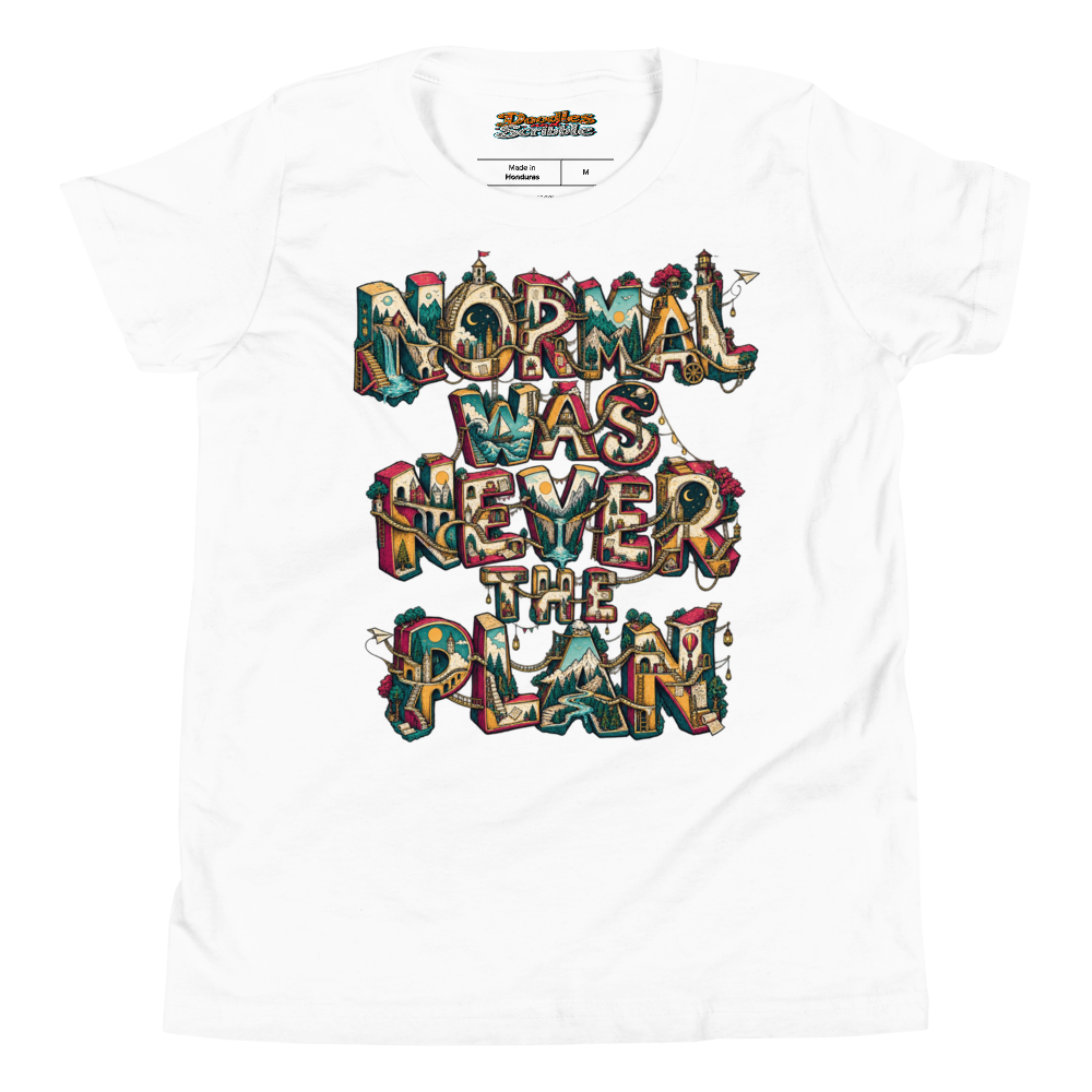 Normal Was Never The Plan Youth T Shirt in White