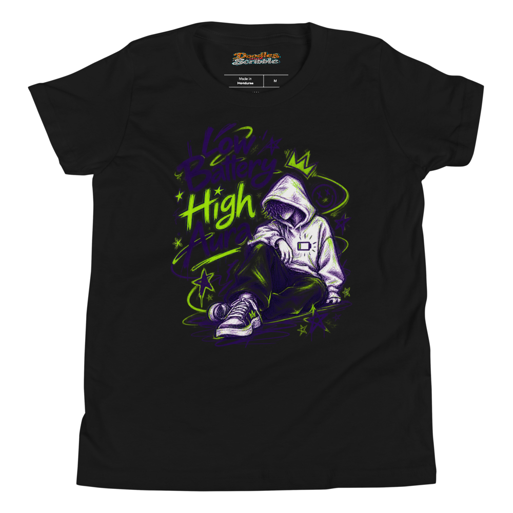 Low Battery High Aura Youth T Shirt alternate view