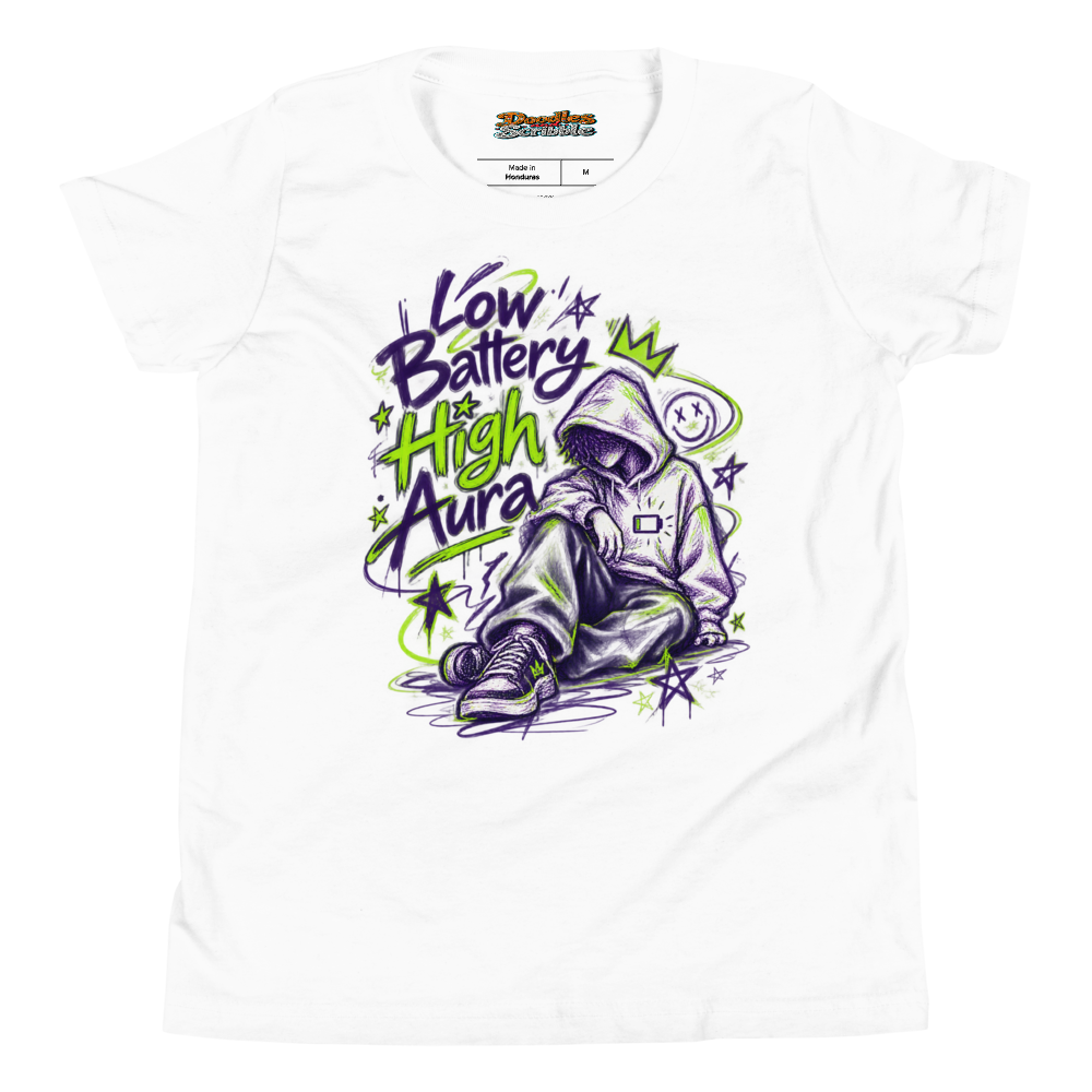 Low Battery High Aura Youth T Shirt