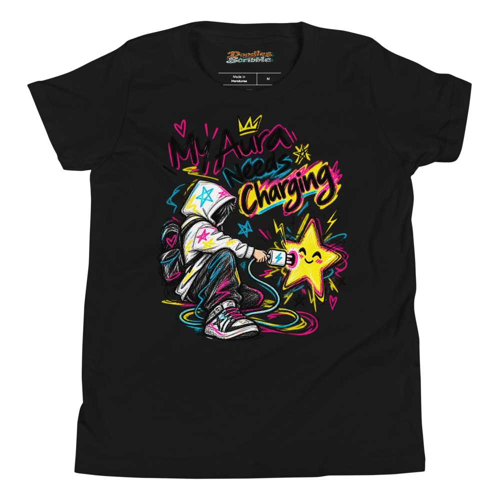 My Aura Needs Charging Youth T Shirt alternate view