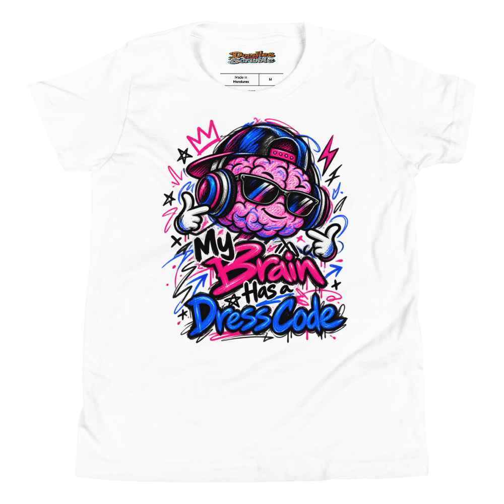 My Brain Has a Dress Code Youth T Shirt in White