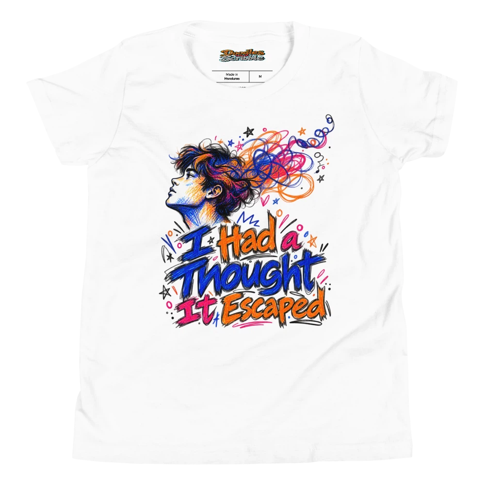 I Had a Thought It Escaped Youth T Shirt in White