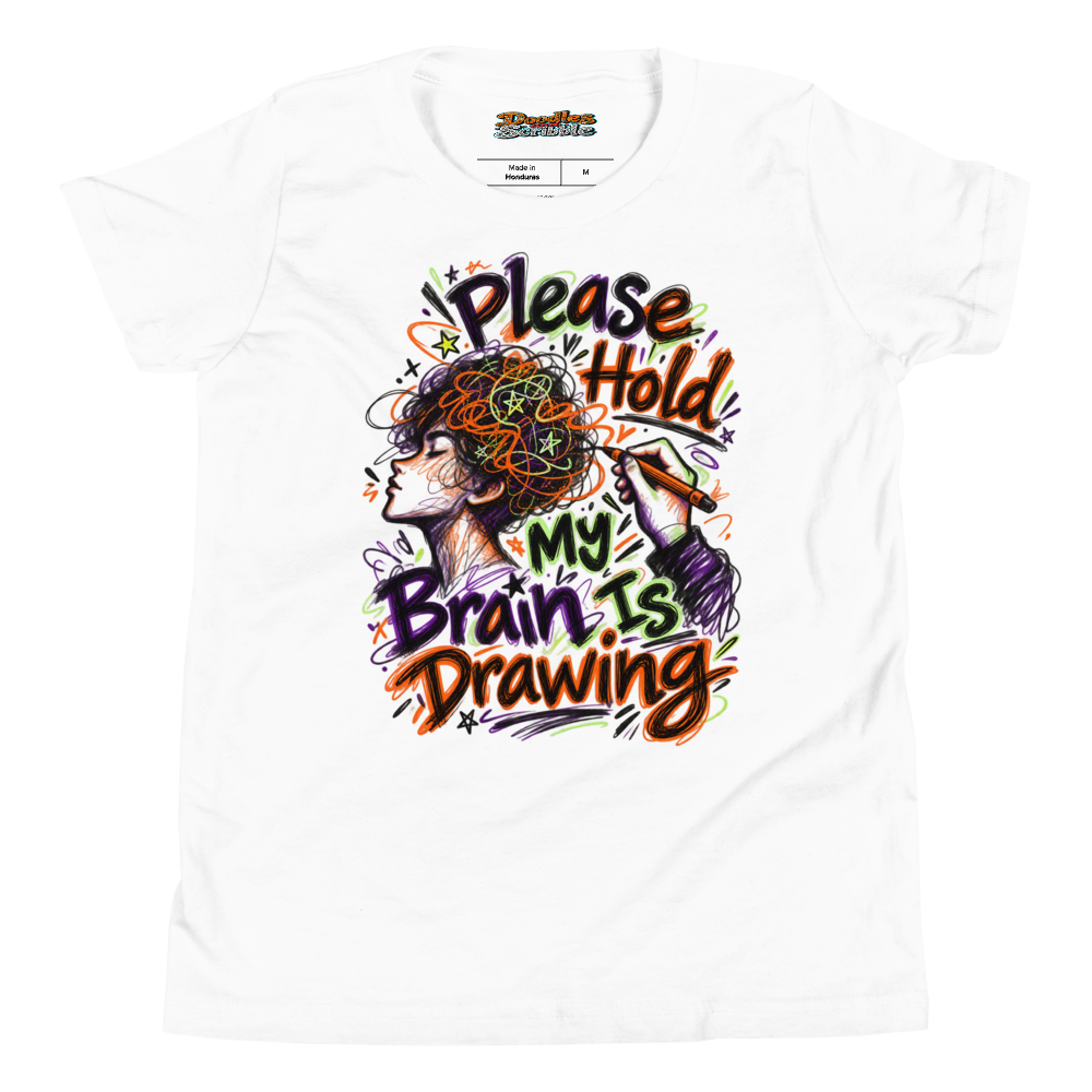 Please Hold My Brain Is Drawing Youth T Shirt