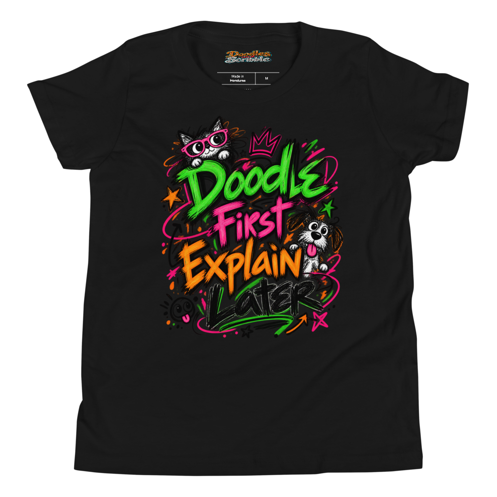 Doodle First Explain Later Youth T Shirt alternate view