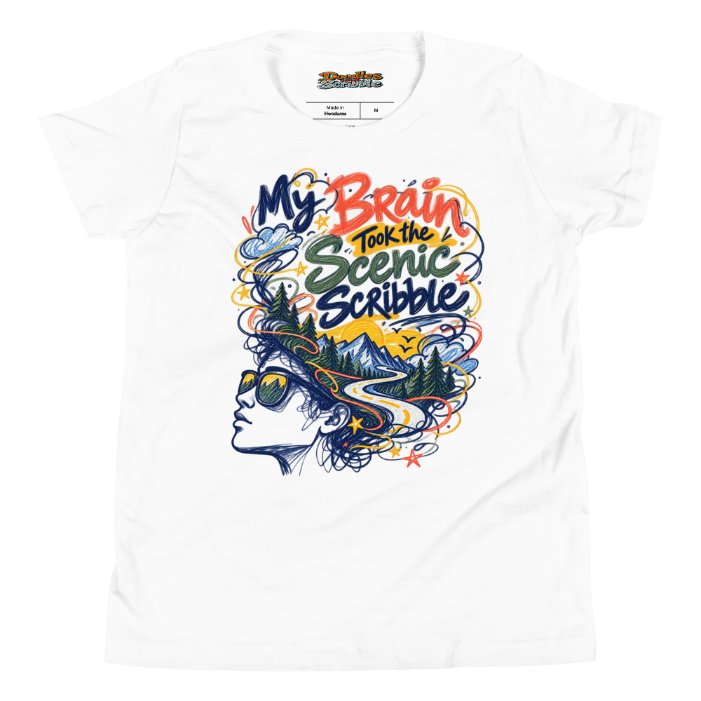 My Brain Took the Scenic Scribble Youth T Shirt
