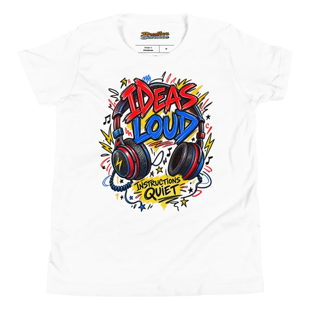 Ideas Loud Instructions Quiet Youth T Shirt in White