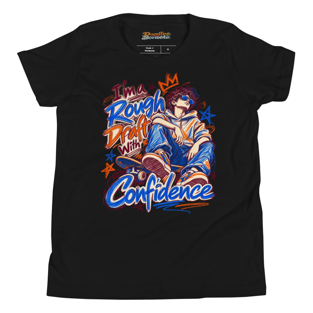 I’m a Rough Draft With Confidence Youth T Shirt alternate view