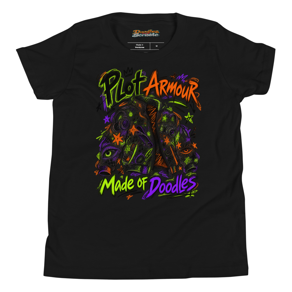 Plot Armour Made of Doodles Youth T Shirt alternate view