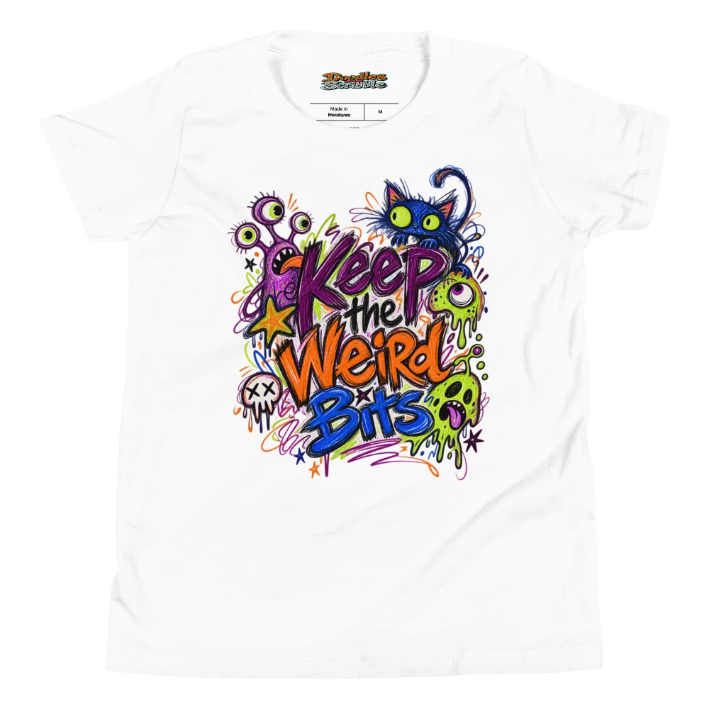Keep the Weird Bits Youth T Shirt in White