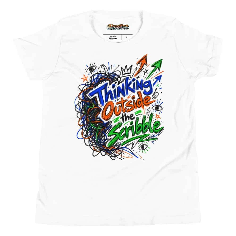Thinking Outside the Scribble Youth T Shirt in White