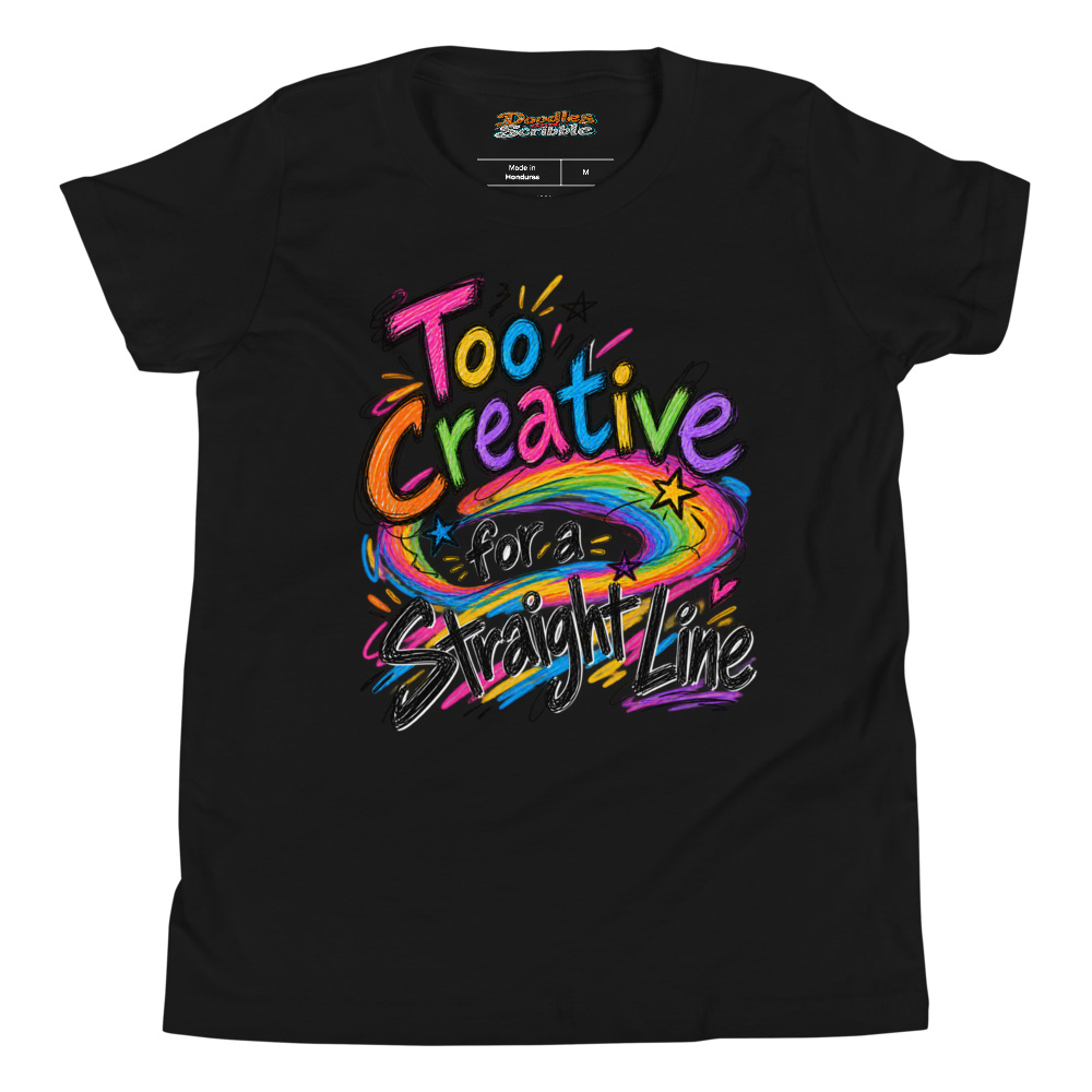 Too Creative for a Straight Line Youth T Shirt alternate view