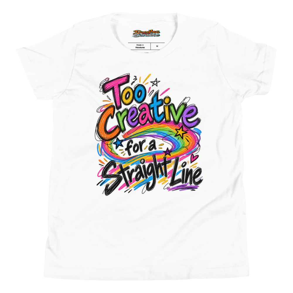 Too Creative for a Straight Line Youth T Shirt