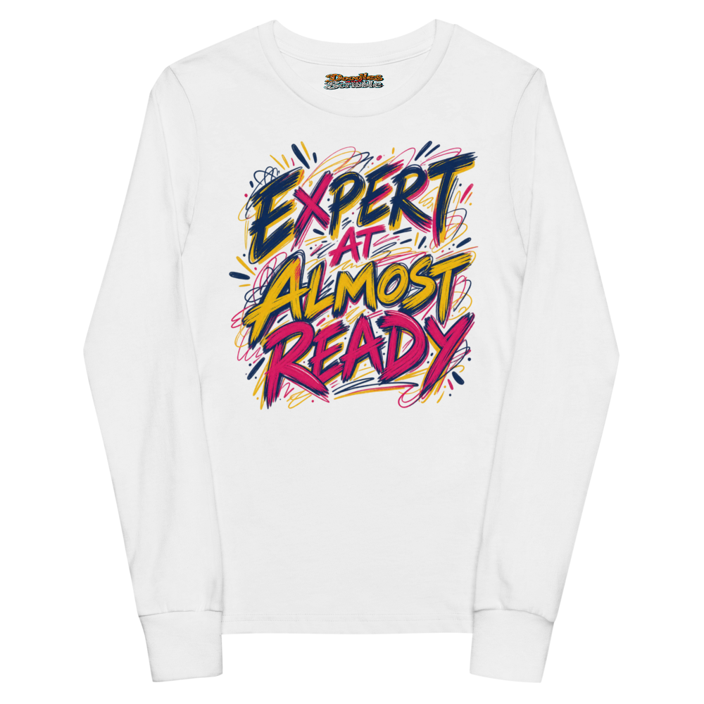 Expert At Almost Ready Youth Long Sleeve T Shirt in White