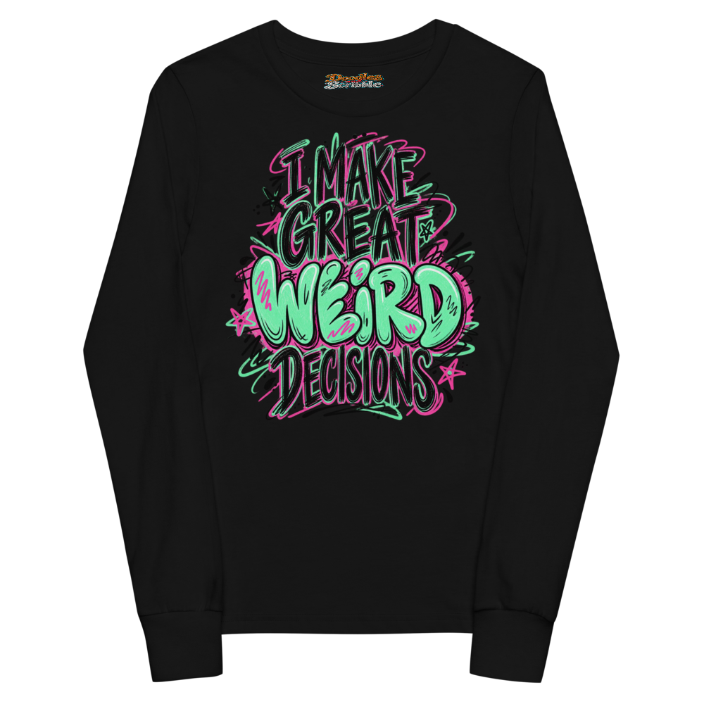 I Make Great Weird Decisions Youth Long Sleeve T Shirt alternate view