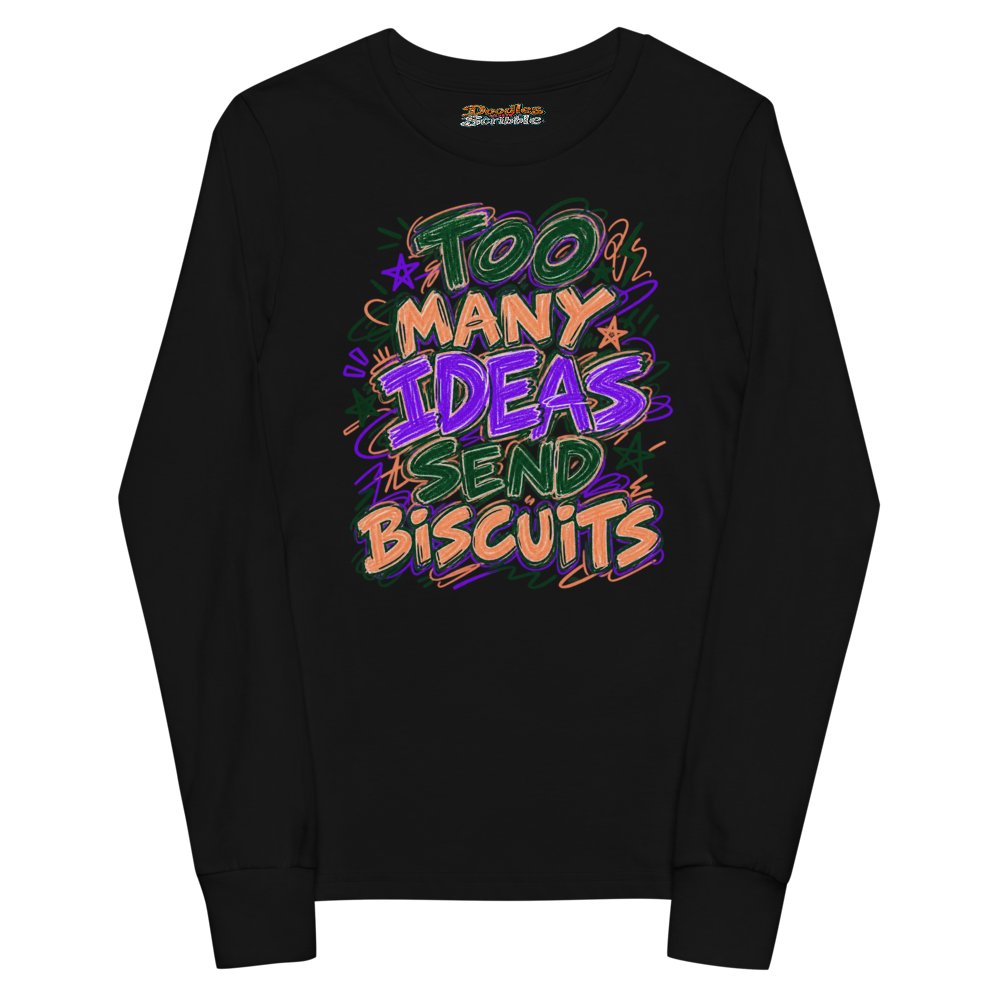 Too Many Ideas Send Biscuits Youth Long Sleeve T Shirt alternate view